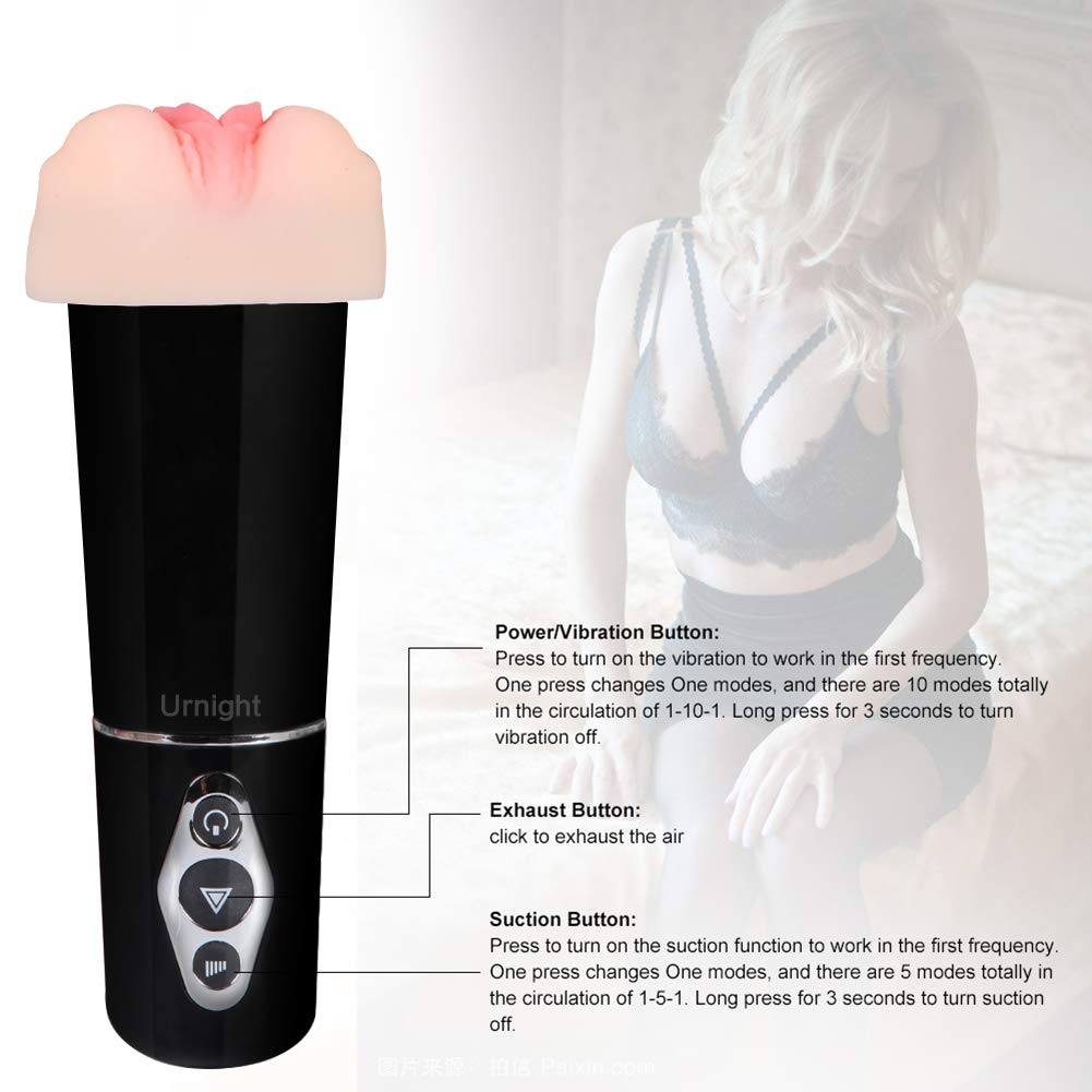 Masajeador para hombre, 5 tipos de succión, 10 tipos de vibración, canal de masaje, largo gato de bolsillo