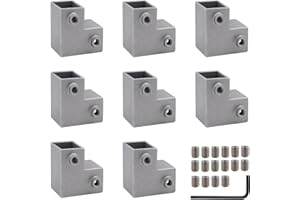 3-Way T-Shaped Square Tube Connectors 8 Pack for 1 Inch (25 mm) Aluminum Alloy Fitting for Greenhouse, Fence, Shed, and DIY F