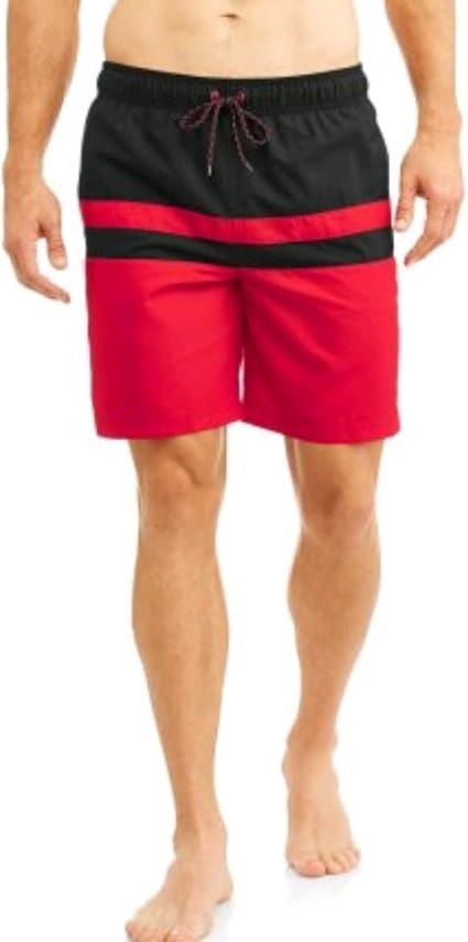 red swim shorts