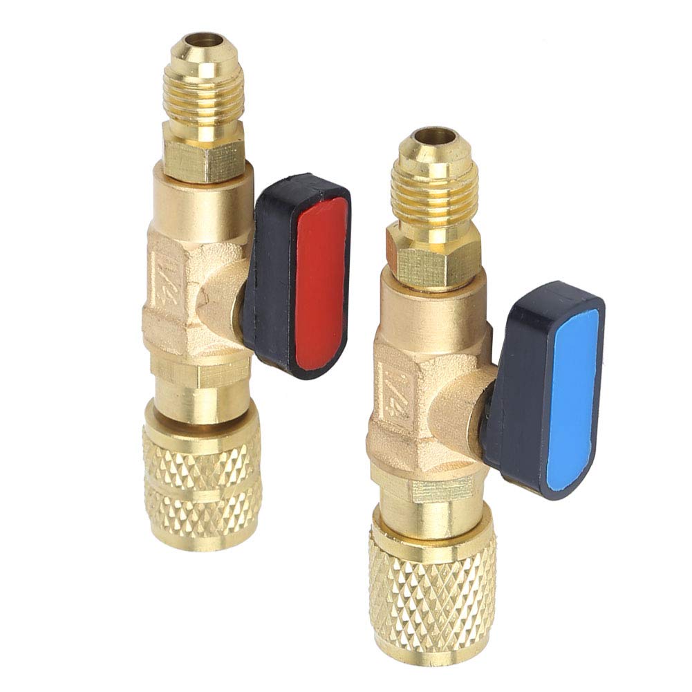 Air Conditioning Quick Coupler Connector Stable Brass Adapters Hose Connector Copper Fittings Adapter for R22 R410A High Low Red Blue Side
