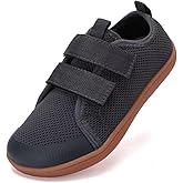 WateLves Toddler Little Kid Wide Barefoot The First Walking Shoes Girls Boys Breathable Lightweight Splay Naturally Minimalist Sneakers(Dark Grey23)