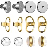 6 Pairs Earring Backs for Droopy Earsheavy Earring Support Ears Earrings Back for Heavy Earrings Locking Backs for Studs Secure Stud Clutches for Large Backings Lifters