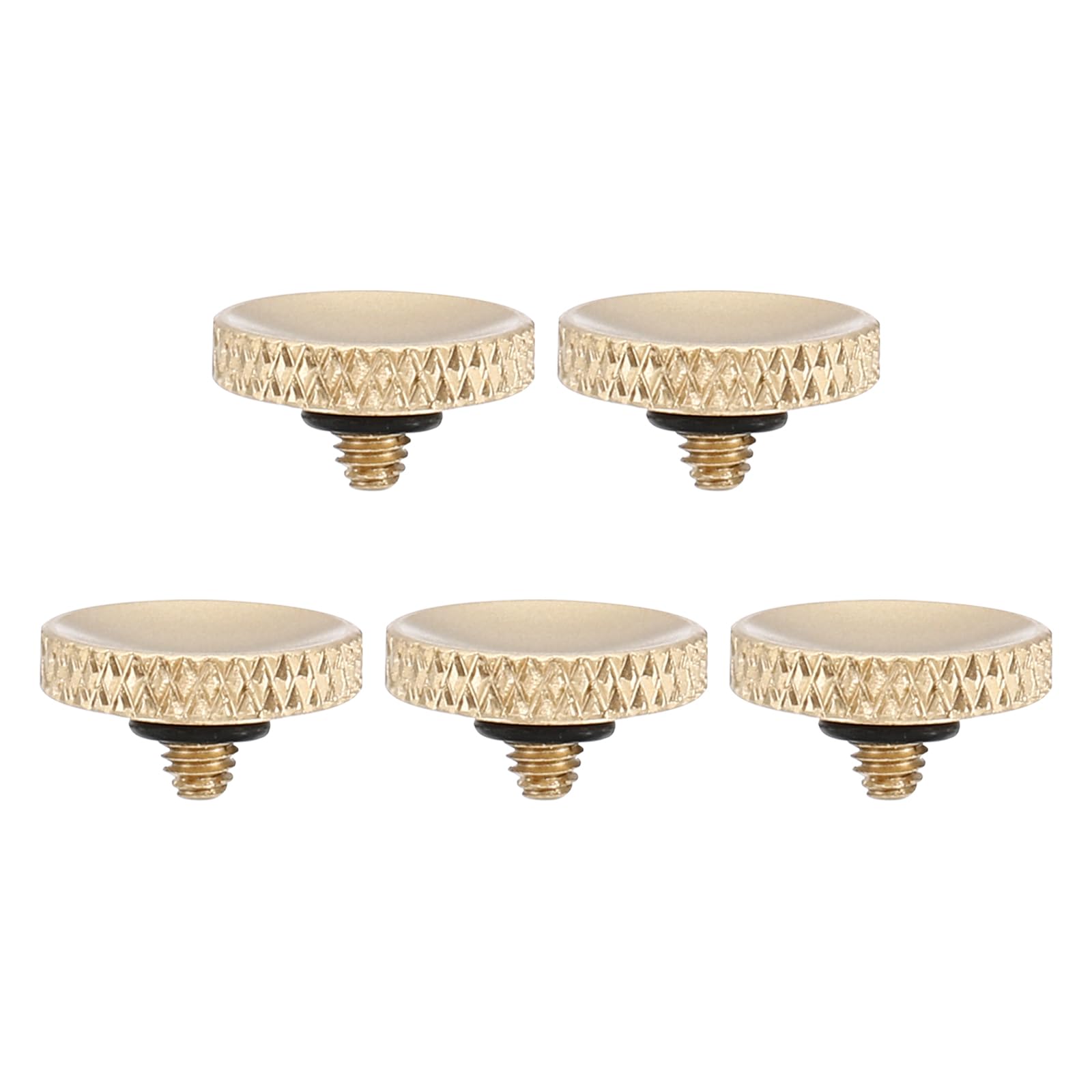 PATIKIL Camera Shutter Button, 5 Pack Soft Shutter Release Button Pure Copper Camera Button Knurled Suitable for Nikon for Fujifilm for Leica DSLR/SLR Camera, Matte Golden