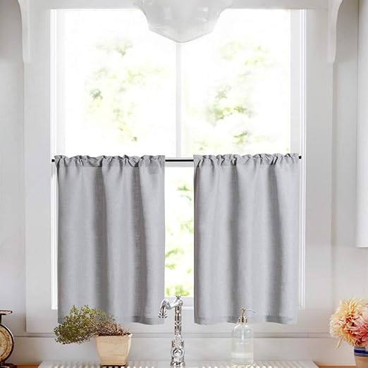 Amazon Com Linen Tier Curtains 36 Inch Rod Pocket Kitchen Living