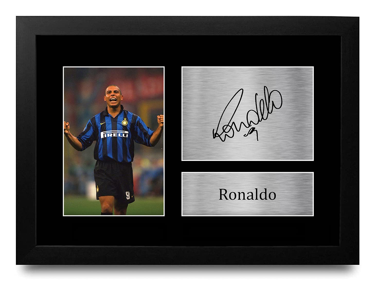 HWC Trading FR A4 Ronaldo Inter Milan Gifts Printed Signed Autograph Picture for Football Fans and Supporters - A4 Framed