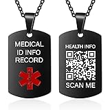 Theluckytag Medical Alert Necklace for Men Women