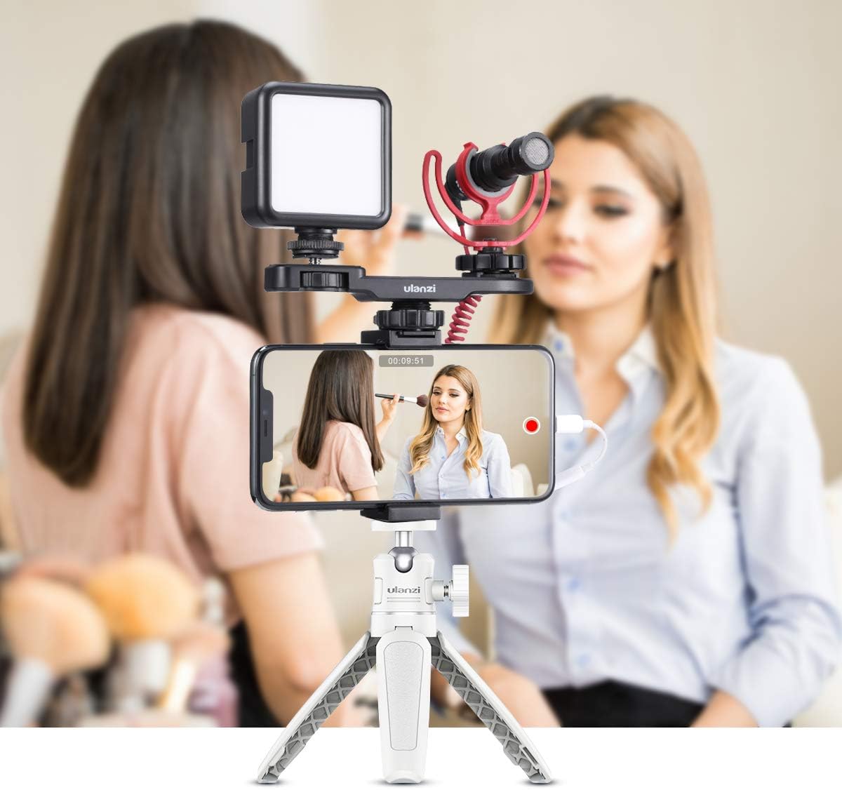 Ulanzi MT-08 Phone Tripod with Universal Clip, Adapter with Cold Shoe for Microphone, Ring Light for Sony a6400 RX100 M7 Canon G7X Mark III Sony RX100 VII A6400 A6600 Cameras Vlogging : Camera & Photo