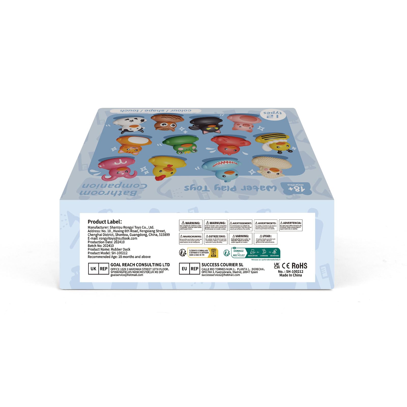 12PCS Rubber Ducks,Toddler Bath Toys,No Hole Bathtub Toys,Baby Pool Toys for 18 Months and Older