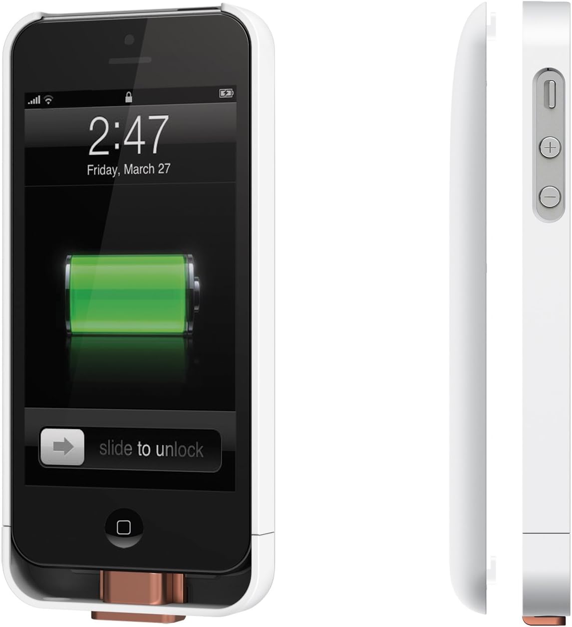Duracell Powermat PowerSnap Kit - Wireless Charging Case and Backup Battery for iPhone 5 (White)