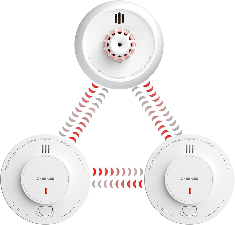 X-Sense Wireless Interlinked Smoke & Heat Alarms Scotland 1 Heat 2 Smoke