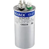 BOJACK 30+5uF 30/5MFD &plusmn;6% 370V/440V CBB65 Dual Run Circular Start Capacitor for AC Motor Run or Fan Start or Condenser Straight