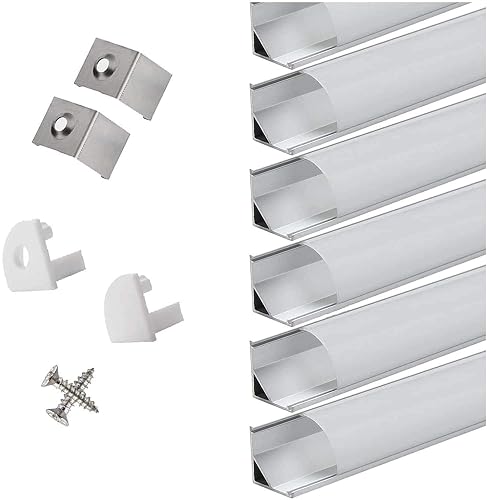 StarlandLed LED Strip Channel with Diffusers, 6-Pack 1Meter/3.3ft LED ...