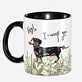Valvphora Dachshund Coffee Mug Tea Cup for Women Men, Gifts for Dachshund Lovers