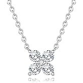 DAKKXN Moissanite Necklace for Women, 1.22CTTW D Color VVS1 Moissanite Pendant, Sterling Silver Plated 18K White Gold, Birthday & for Women, Wife