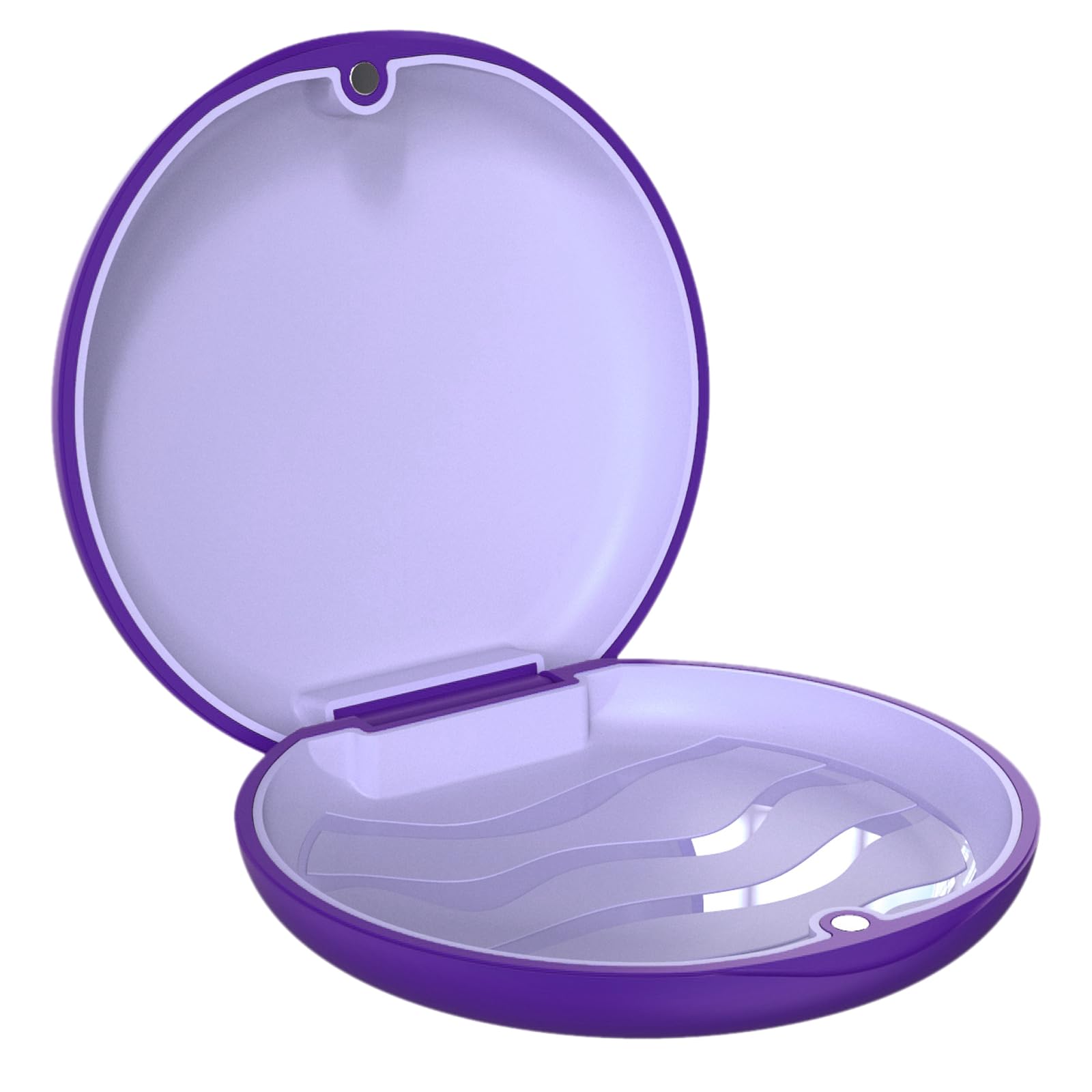 ARGOMAX Retainer and Aligner Case, Braces Box, 1 Piece Orthodontic Box (Purple Case + Mauve Silicone).