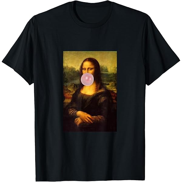Amazon.com: Mona Lisa with Chewing Gum T-Shirt Funny Mona Lisa