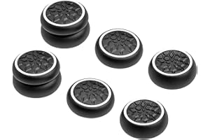 AMOACCESSORIES Thumb Grips Caps Performance Joystick Cover Controller for CQC FPS Games, Compatible with PS5, PS4, Xbox Series X/S, Xbox One, Switch Pro, 3 Pairs (6pcs) Silicone Diamond Grain Black