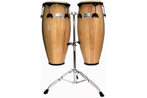 RHYTHM TECH Natural Conga Set, 10'' and 11'', w/Cradle Stand