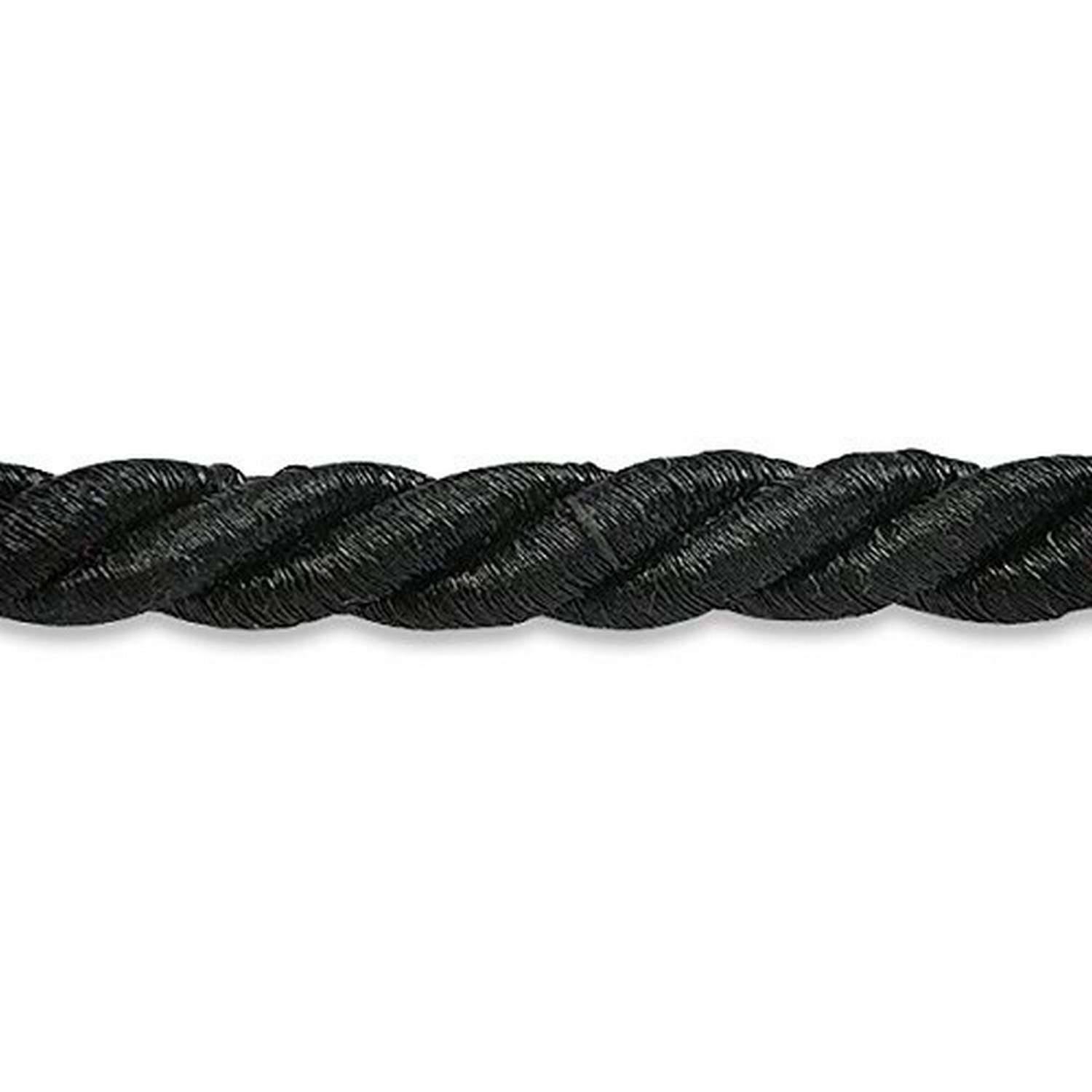 Expo International 3/8-Inch Holly Twisted Cord Trim Embellishment, 20-Yard, Metallic Black