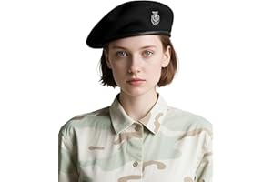 CKYPTFK Beret Hats for Women & Beret Hat Men - US Army Style 100% Wool Military Beret, Vintage British Officer Look.