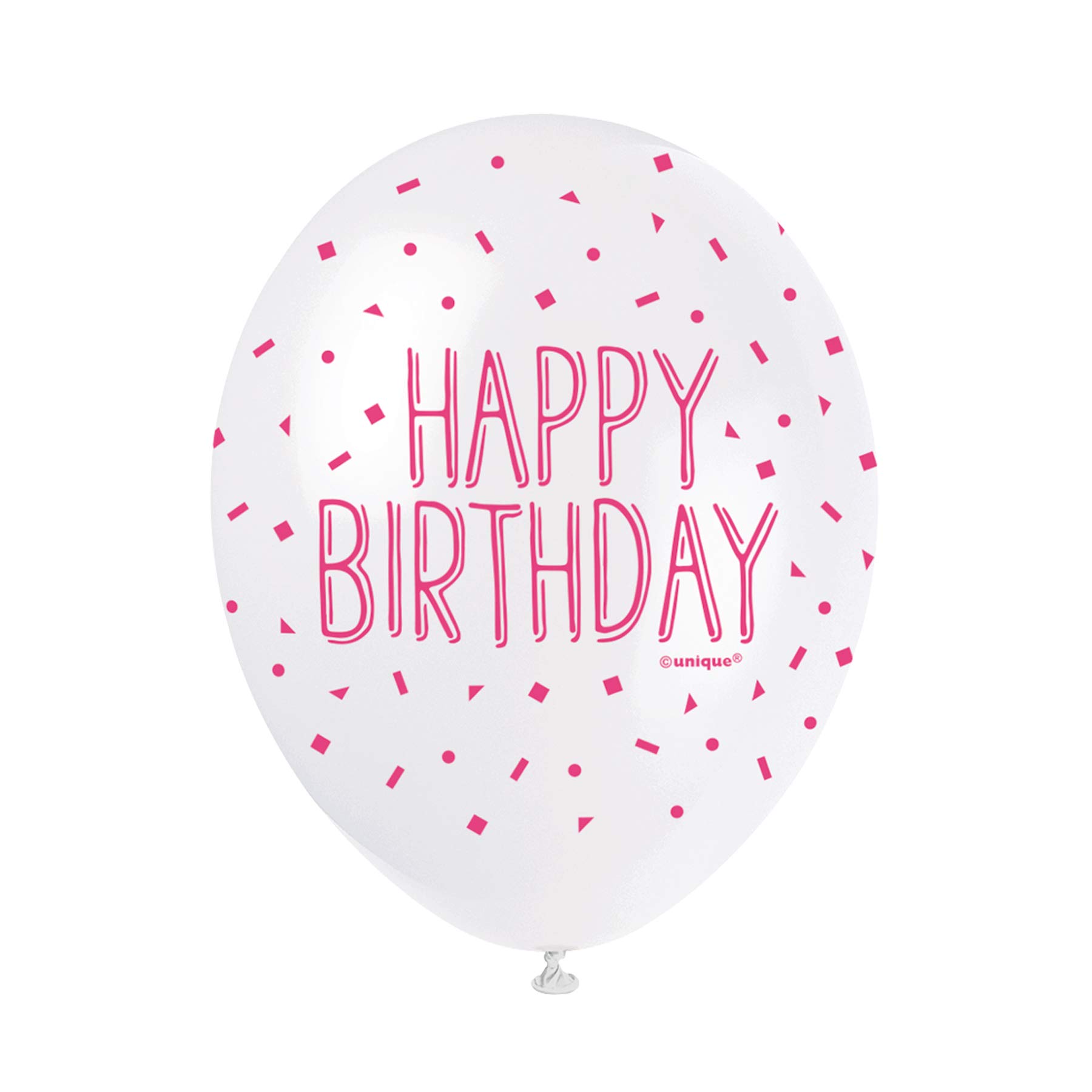 Happy Birthday Pink Latex Balloons (30cm) Pack of 5 - Celebration Balloons for Parties & Events