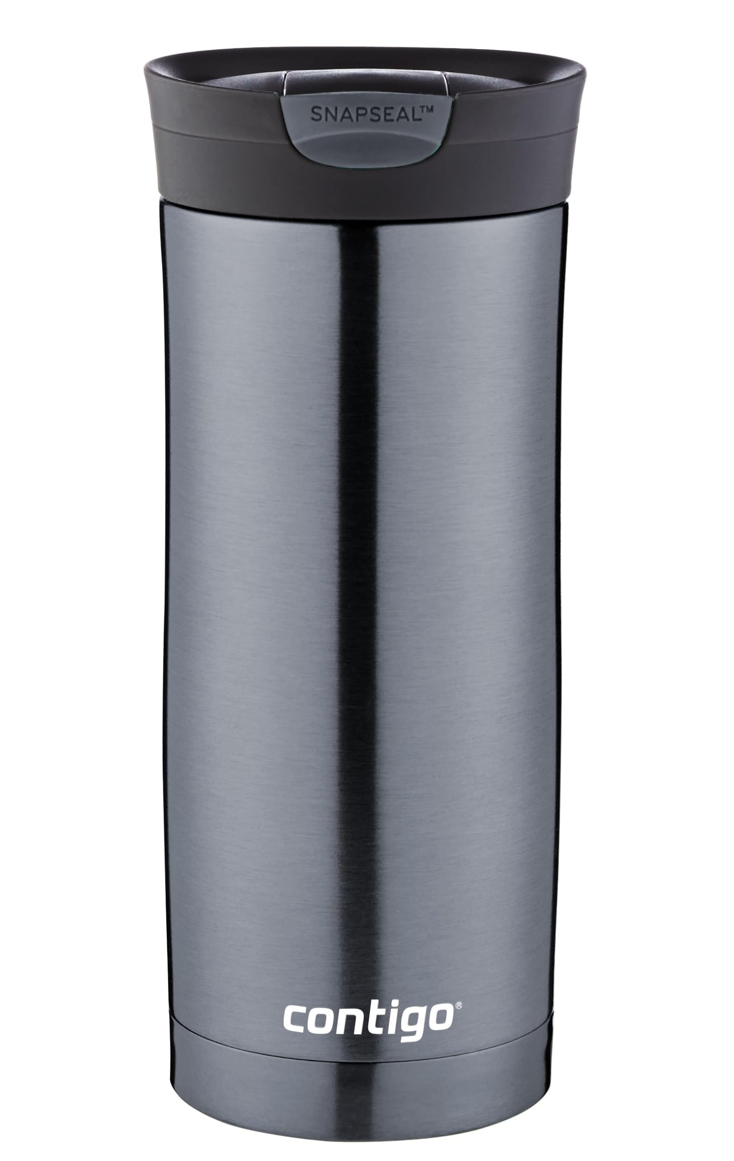 Contigo Huron Snapseal Travel Mug | Stainless Steel Thermal Mug | Vacuum Flask | Leakproof Tumbler | Coffee to Go Mug with BPA Free Easy-Clean Lid | Gunmetal | 470 ml