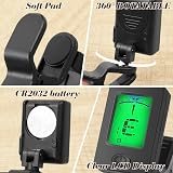 Aomig Guitar Tuner Clip On Digital Metronome Tuner for Strings Black view 5