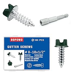 BOPOWO 100 Pcs #8-18x1/2 Self-Tapping Gutter Screws