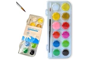 Artshine Watercolor Paint Set, 12 Vibrant Colors, Washable with Brush (Pro Series) Perfect for Students, Kids, Beginners & Mo