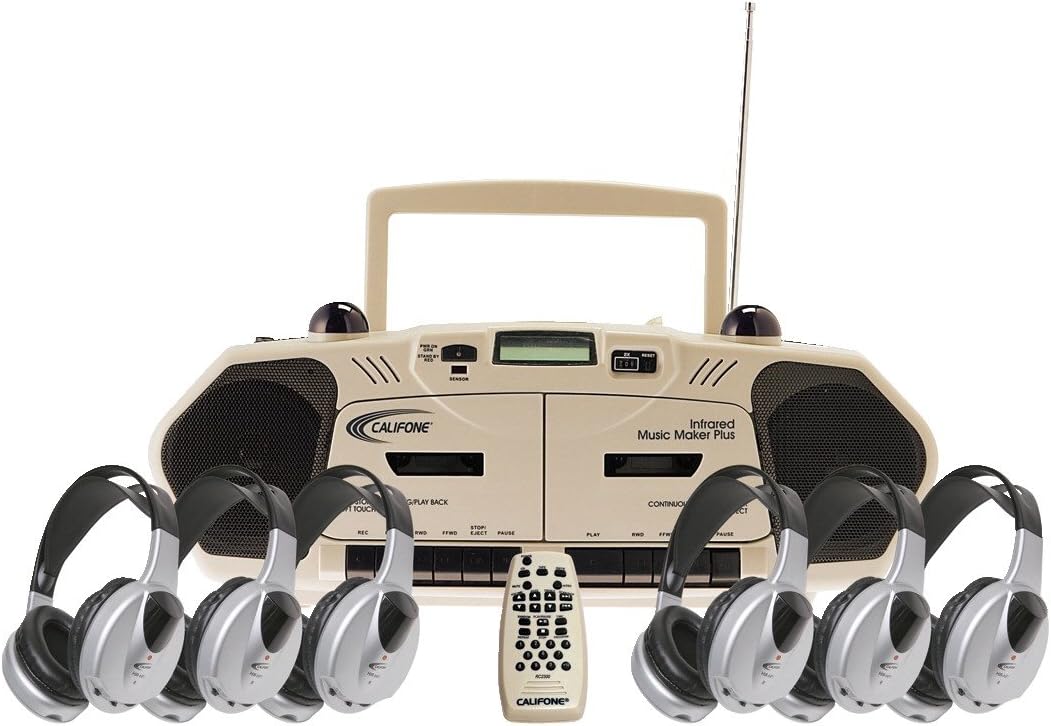 Califone 2395IRPLC-6 Wireless Infrared Cassette/Recorder Music Maker 6-Person Learning Center