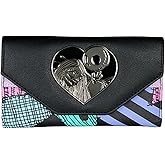 TCB Creations Classic Nightmare Christmas Sally and Jack Lovers Envelope Clutch Wallet - Unisex Adults - Faux Leather - Black - Modern Clutch - Zipper - RFID Protected