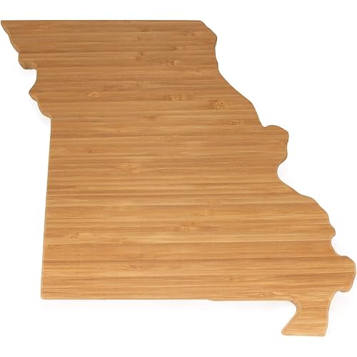BambooMN Missouri Silhouette Bamboo Serving and Cutting Board - 1 Unit - 12" x 10.75" x 0.60"