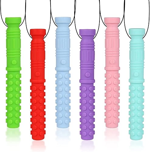 Seeway Mace Chew Necklace for Sensory Kids, Silicone Autism Chew Toys, Oral  Motor Chewy Necklace Sensory for Chewing, ADHD, Biting or Special Needs (6 