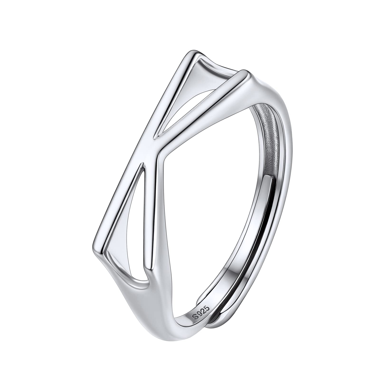 SILVERCUTE Initial K Ring 925 Sterling Silver