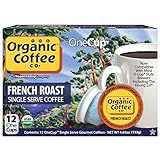 The Organic Coffee Co. OneCup French Roast (12 Count) Single Serve Coffee Compatible with Keurig K-cup Brewers Single Serve Coffee Pods, Compatible with Cuisinart, Bunn, iCoffee single serve brewers