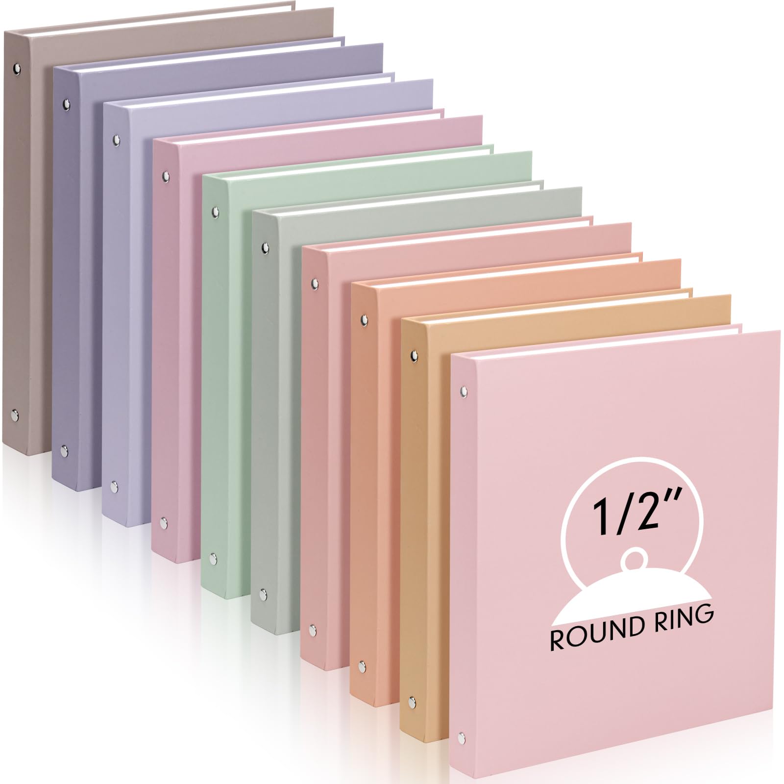 Photo 1 of Ctosree 10 Pack Colored 3 Ring Binder with 2 Pockets Hardcover Loose Leaf Binder for Women Men Teacher Student School Office Home Supplies, Fits 11 x 8.5 Size Paper, 10 Colors(0.5",Fantasy Color)