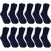 Falari 12-Pack Girl Toddler Kids Cotton Crew Socks, Athletic School Socks