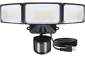 LUTEC 50W Motion Sensor Outdoor Lights, 5500 LM Plug in Flood Light Outdoor, Dusk to Dawn, IP65 Waterproof Security Lighting,