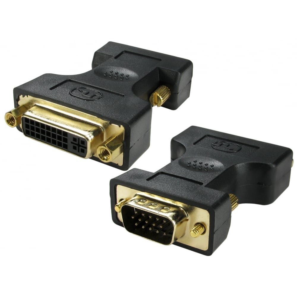 rhinocables VGA male to DVI female Adaptor Black with Gold connectors Video Converter for Monitor, Computer, Projector