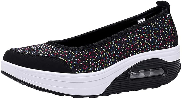 ladies slip on wedge trainers