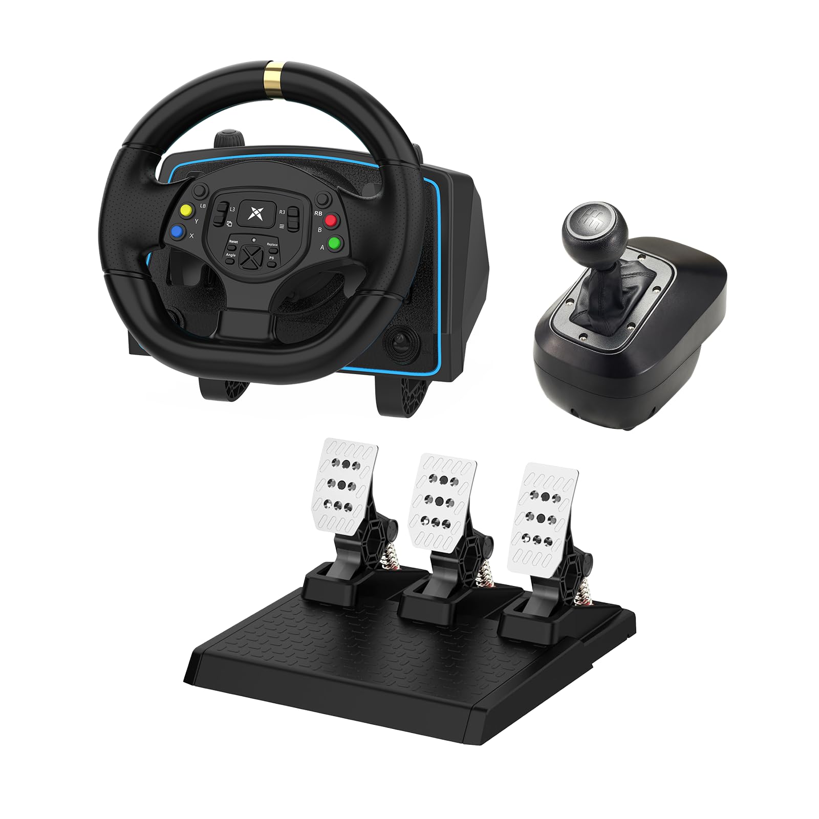 Photo 1 of DOYO Gaming Steering Wheel with Pedals and Shifter, 1080° Racing Wheel with Paddle Shifters, Vibration Feedback, Steering Wheel for PC, PS4, Xbox One, Xbox Series X|S, PS3 and Switch