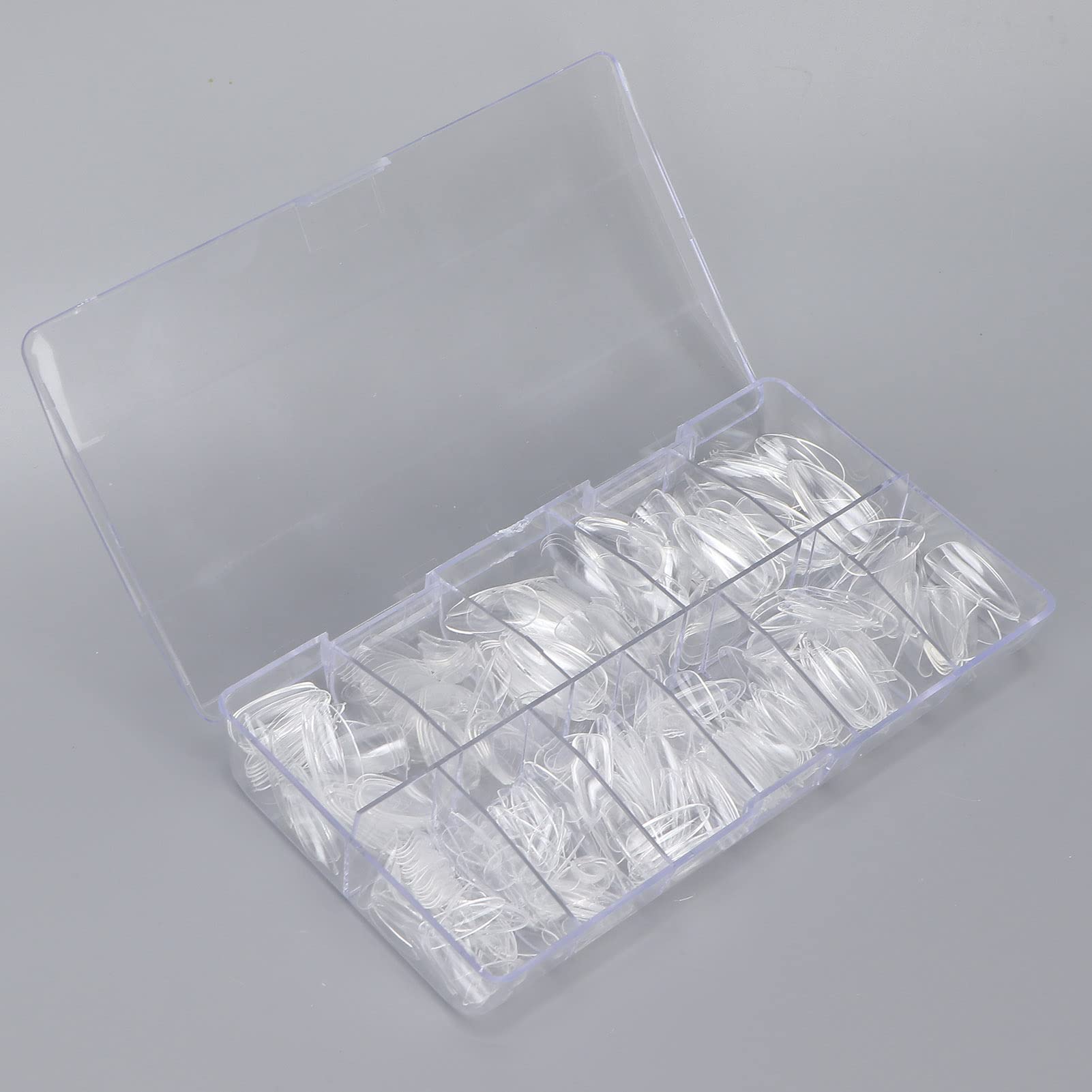 500pcs Almond Shaped Acrylic Nail Tips, Clear False Nails Tips Full Cover Nails with Case for Nail Salons and DIY Nail Art