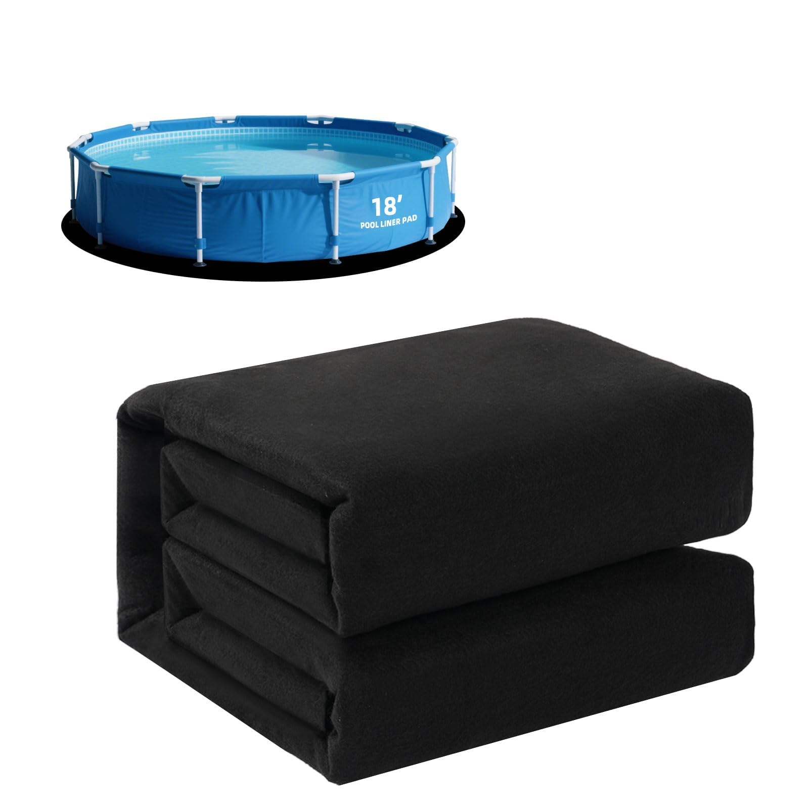 Photo 1 of Safana 18ft Pool Liner Pad, Round Pool Pad for Above Ground Pool, Under Pool Mat, Swimming Pool Padding Accessories, Durable Puncture Protection Eco-Friendly Extend Liner Life