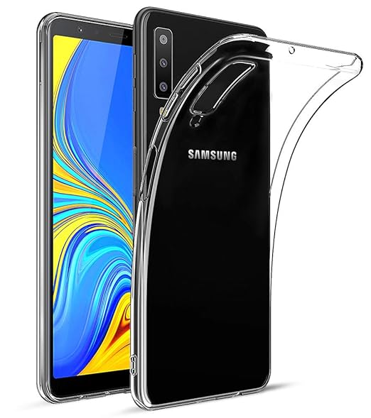 EIISSION Case Kompatibel mit Samsung Galaxy A7 Hülle, A7 2018 Handyhülle Transparent Schutzhülle Kratzfest Silikon Schlank We