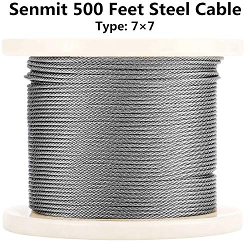 Senmit 20 Pack Stainless Steel Cable Railing Kits Fitting 1/8" Stainless Steel Cable, Toggle Turnbuckle & End for Deck Railing