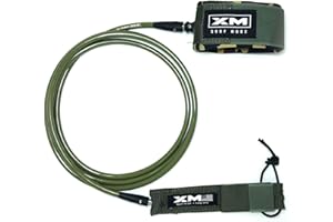XM SURF MORE Big Wave Premium Surfboard Leash, 5/6/7/8/9/10/12/15ft Lengths, Big Wave (.313in) Cord Thickness, Many Colors, Key Pocket, Unbreakable Swivels, Detachable Railsaver, Made in USA