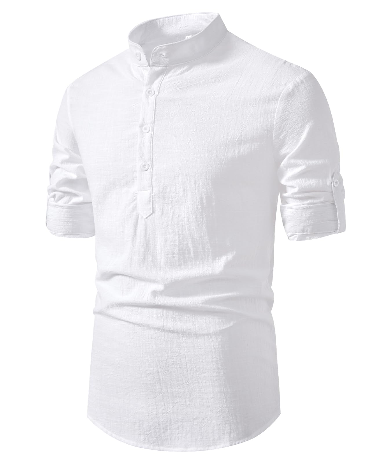 Cotton Linen Shirts for Men Casual Shirts Lightweight Long Sleeve Henley Beach Shirts Hawaiian T Shirts for Men