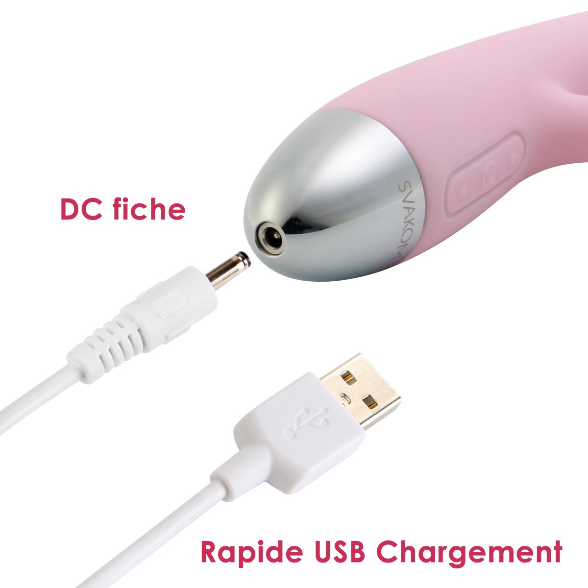 SVAKOM Alice 100% Waterproof Intelligent Clitoris G-spot Rabbit Vibrator Rechargeable(Pale Pink)