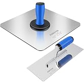 Konvixon 2PCS Drywall Hawk and Trowel Set, Stucco tools for Plaster Mortar | 12" Aluminum Plaster Hawk Mortar Board Holder, Flat Stainless Steel Plaster Trowel, Flat Masonry Mud Hawk,Stucco Plaster Tool