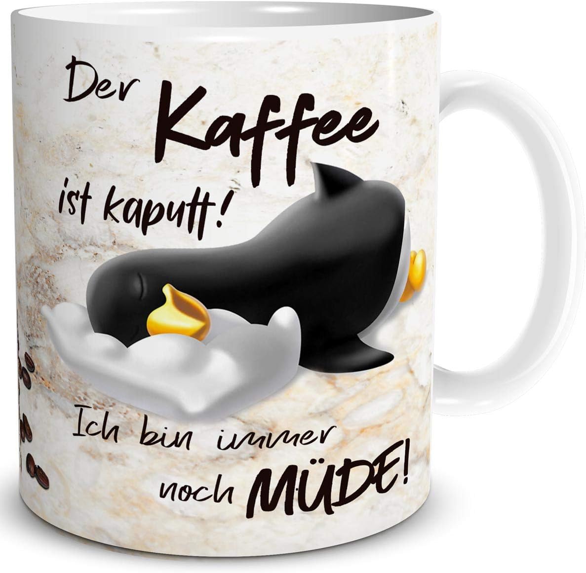 TRIOSK Pinguin Tasse Kaffee Kaputt mit Spruch lustig Coffee Geschenk für Arbeit Büro Frauen Freundin Kollegin Chef Pinguinliebhaber: Amazon.de: Küche & Haushalt - Lustige Kaffeetassen